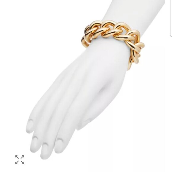 NEW Kennedy Jay Lane Chunky Chain Link Bracelet in 18K Gold Plated - Picture 7 of 8